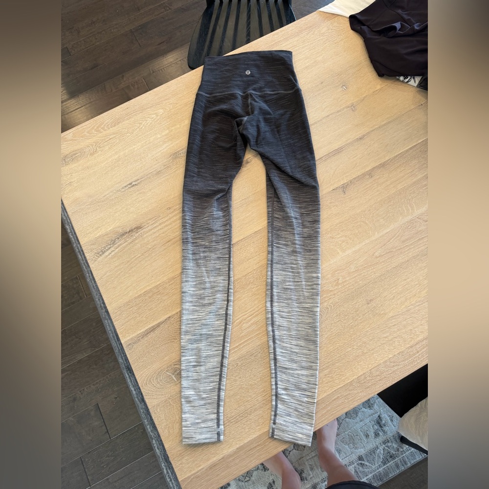 lululemon wunder under Ombre Black to Gray Leggings size 4